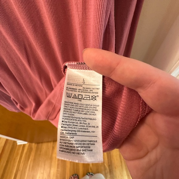 Gap Ribbed Pink Long Sleeve Top - Picture 5 of 5